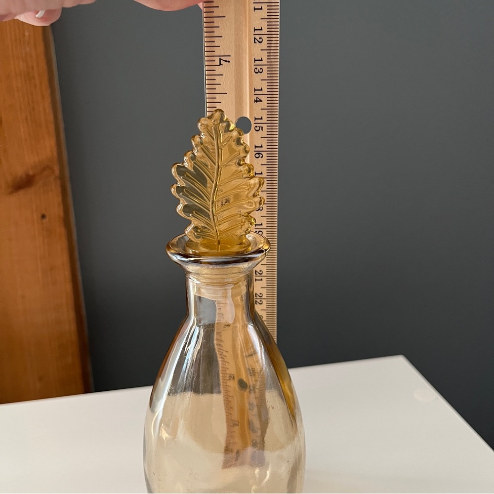 Vintage Glass Moon Water Bottle Jar with Fall Leaf Stopper Lid - Picture 9 of 12